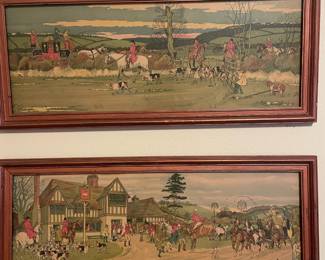 Framed Print "Running of the Hounds Fox Hunt" by Harry Elliot, Framed Print "Meet at the White Hart" by Harry Elliot