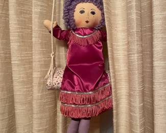  Russ Berrie Purple Girl on a Swing Doll 
