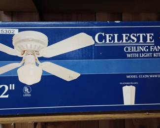 Celeste White Ceiling Fan with Light