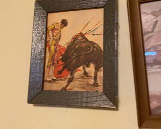 Set of 3 Reproduction Prints of Spanish Bull Fighting by Juan Reus Parra