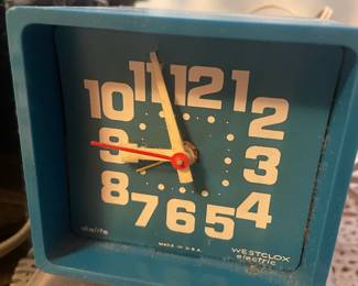 Westclox Cube Drowse Dialite Blue Alarm Clock - S32-F