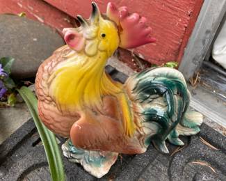 Ceramic Crowing Rooster 