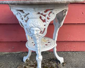 White Wrought Iron Side Table