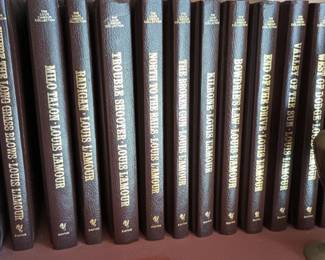 Wide Assortment of Louis L'Amour Leather Bound Books 