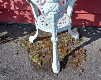 White Wrought Iron Side Table

