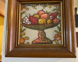 Pair of MCM Framed Floral Fabric