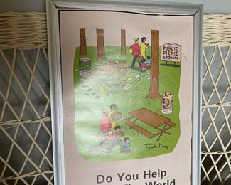 Framed Positive Message Poster "Do you Help Make the World Cleaner?" by Ted Key