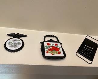 Colonial Williamsburg Trivet, Cast Iron/Tile Tea Kettle Trivet