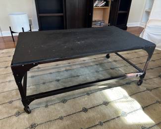 BUY IT NOW! $200. Iron and Slate Cocktail Table.