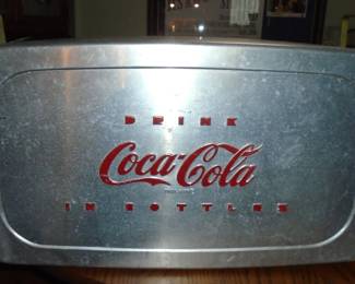 1950's Aluminum Coca Cola Cooler w/Tray