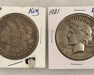 1899-P Morgan & 1921 Peace Dollars