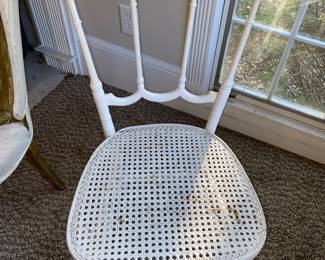 White cane bottom chair