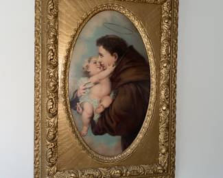 St Anthony and baby Jesus?  in lovely old frame