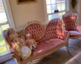 Victorian camelback couch