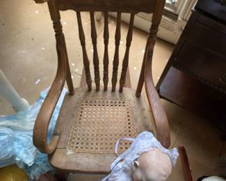 Childs oak rocking chair