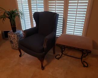 Wingback Chair & Stool