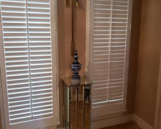 Mirror Pedestal and Blue & White China