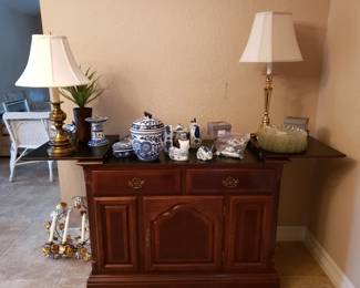 Server, Lamps & Blue & White China