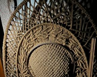 Awesome, mid-century macramé headboard!