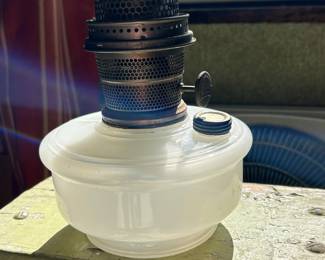 Aladdin Milk Glass Oil Lamp
