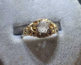 14k gold and 1/2 carat diamond from 1900's or earlier