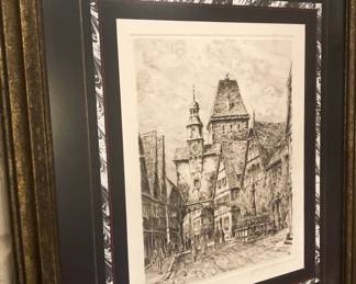 Another pen and ink - Rothenburg Road in Germany
