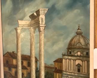 Oil on canvas  - "Roman Forum" by Poli  - 27" x 39"