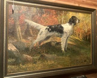 Framed hunting dog
