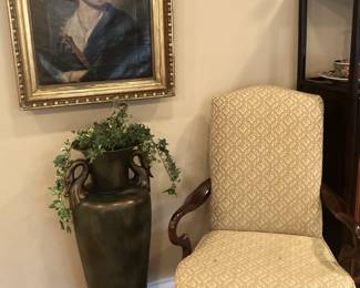 Another gold chair; antique portrait