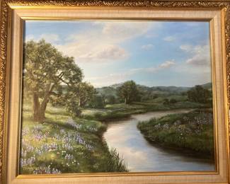 "Bluebonnet and Creek" by Heinz Stoecker - 16" x 20"