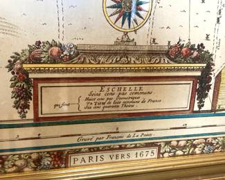 Nine framed sections of Paris, France - 1675