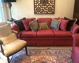One of two matching sofas