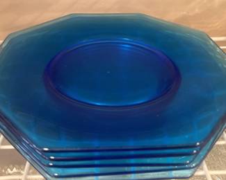 Blue octagon-shaped plates