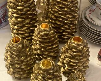 Pine cone candleholders
