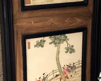 One of two 3-picture Asian style panels