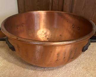 Large Copper Handled Candy Kettle Bowl