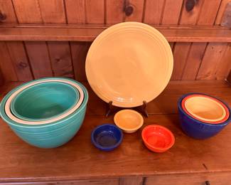 Fiesta Ware Homer Laughlin Nesting Bowls, Plate, Fruit Bowls