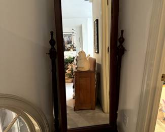 Vintage Queen Anne Style Mahogany Cheval Mirror