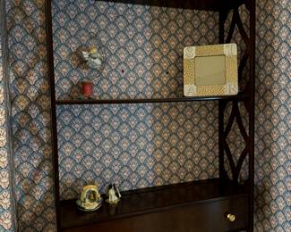 Mahogany Wall Shelf with Drawer