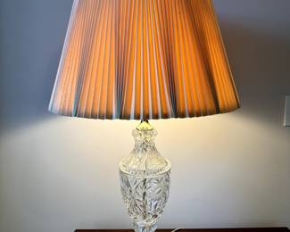 Vintage Crystal Cut Glass Hurricane Table Lamp