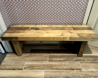 Rustic Farmhouse Style Wooden Bench