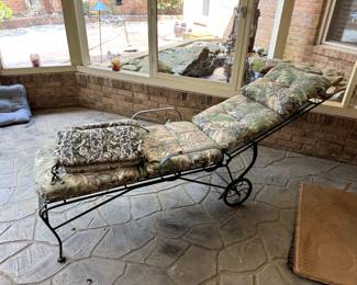 Vintage Wrought Iron Chaise Lounge