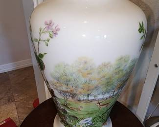 Large Handpainted Vase -'Franklin Mint - The Autumn Glen Vase