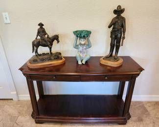 Mahogany Entry Table - Bronzes