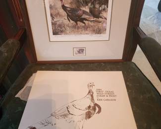 1984 First Texas Wild Turkey Stamp and Print