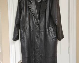 Ladies Leather Long Coat