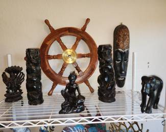 Hand Carved Wooden Figurines- Ships Wheel