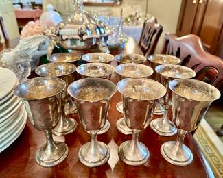 We have qty 12 Alvin Sterling wine goblets, selling in two sets of SIX
