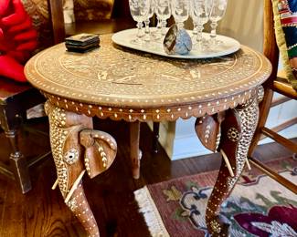 elephant leg inlaid table