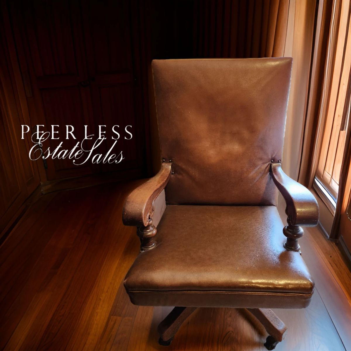 Vintage Leather Desk Chair $89 or bid #30